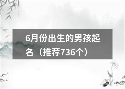 6月份出生的男孩起名（推荐736个）