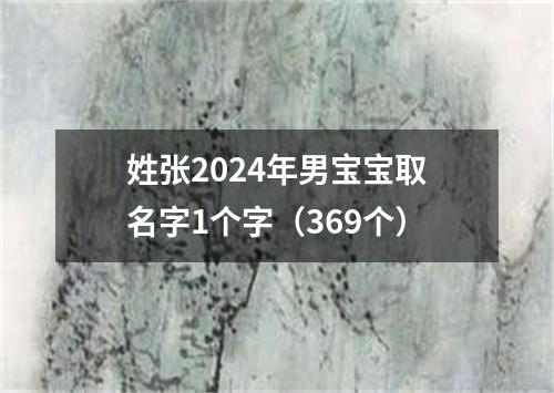 姓张2024年男宝宝取名字1个字（369个）