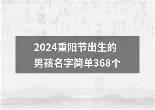 2024重阳节出生的男孩名字简单368个