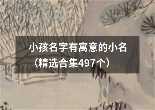 小孩名字有寓意的小名（精选合集497个）