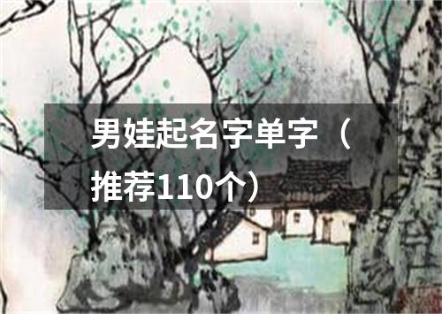 男娃起名字单字（推荐110个）