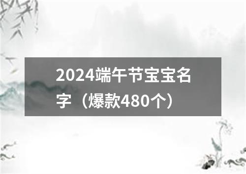 2024端午节宝宝名字（爆款480个）