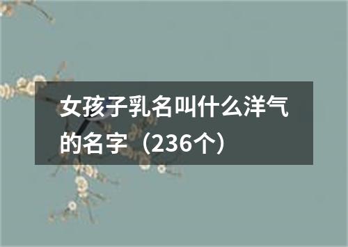 女孩子乳名叫什么洋气的名字（236个）