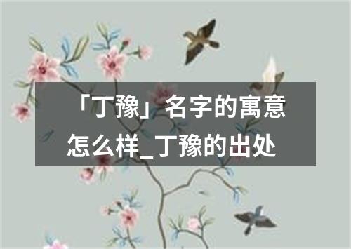 「丁豫」名字的寓意怎么样_丁豫的出处