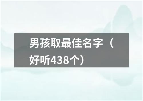 男孩取最佳名字（好听438个）