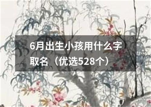 6月出生小孩用什么字取名（优选528个）