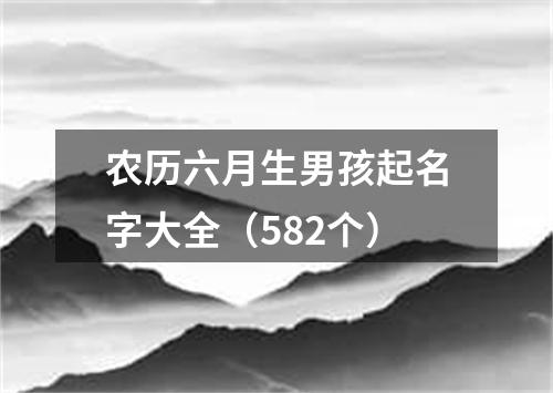 农历六月生男孩起名字大全（582个）