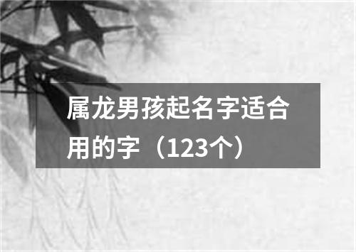 属龙男孩起名字适合用的字（123个）