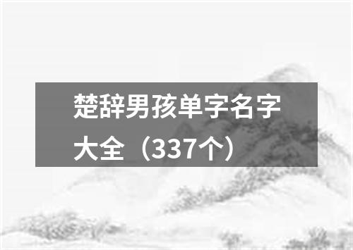 楚辞男孩单字名字大全（337个）