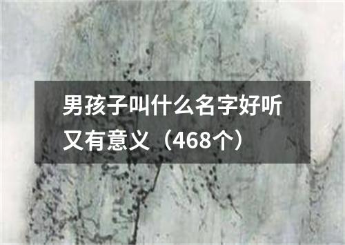 男孩子叫什么名字好听又有意义（468个）