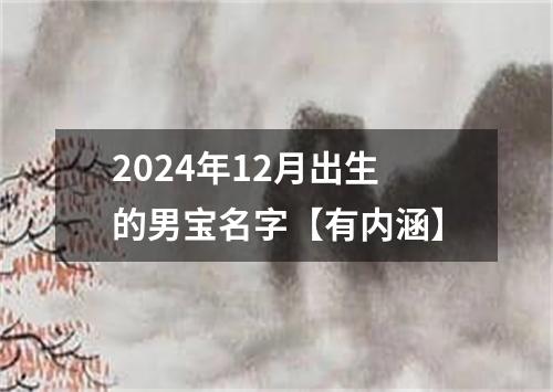 2024年12月出生的男宝名字【有内涵】