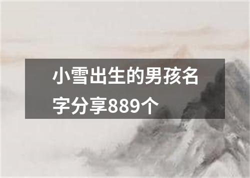 小雪出生的男孩名字分享889个