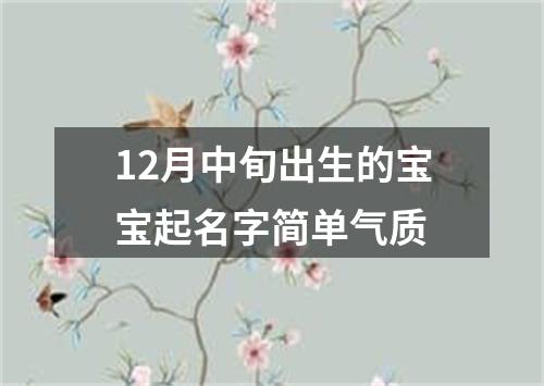 12月中旬出生的宝宝起名字简单气质