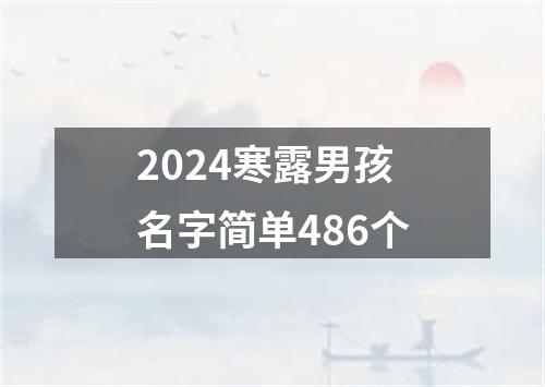 2024寒露男孩名字简单486个