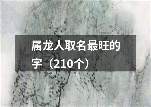 属龙人取名最旺的字（210个）