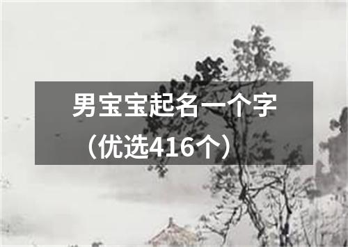 男宝宝起名一个字（优选416个）