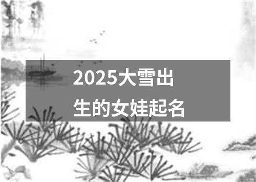 2025大雪出生的女娃起名