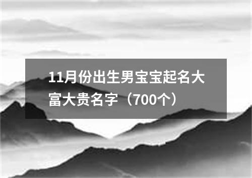 11月份出生男宝宝起名大富大贵名字（700个）