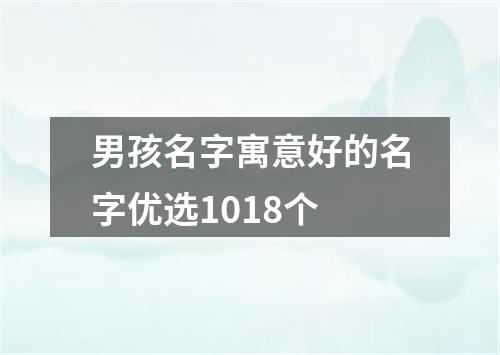 男孩名字寓意好的名字优选1018个