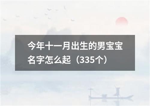 今年十一月出生的男宝宝名字怎么起（335个）