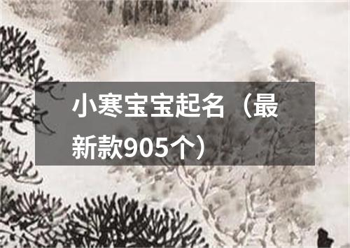 小寒宝宝起名（最新款905个）