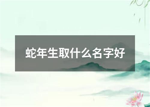 蛇年生取什么名字好