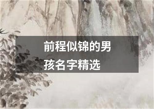 前程似锦的男孩名字精选