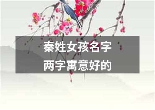 秦姓女孩名字两字寓意好的