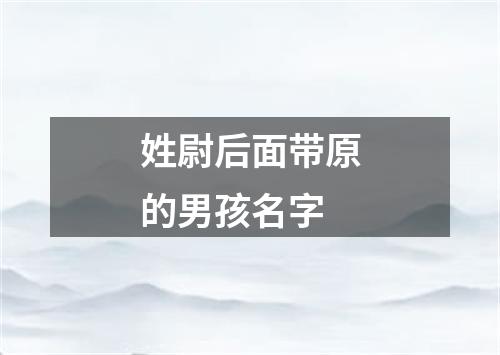 姓尉后面带原的男孩名字