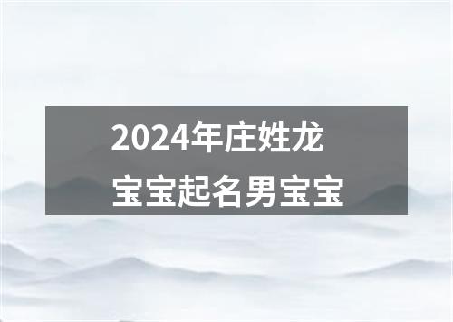 2024年庄姓龙宝宝起名男宝宝