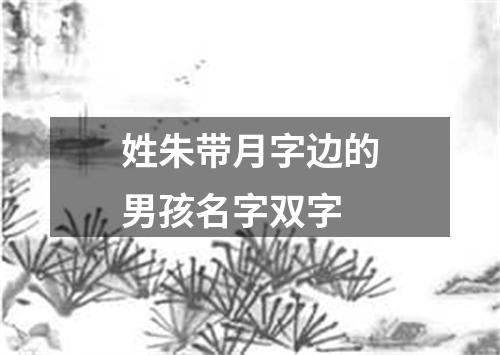 姓朱带月字边的男孩名字双字