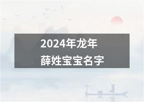 2024年龙年薛姓宝宝名字