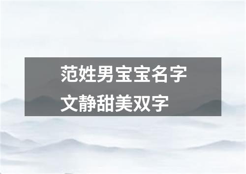 范姓男宝宝名字文静甜美双字