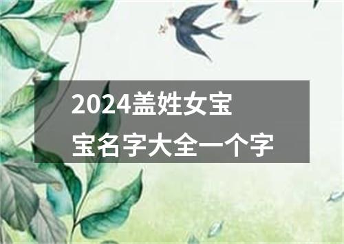 2024盖姓女宝宝名字大全一个字