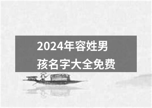 2024年容姓男孩名字大全免费