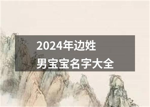 2024年边姓男宝宝名字大全