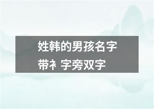 姓韩的男孩名字带衤字旁双字