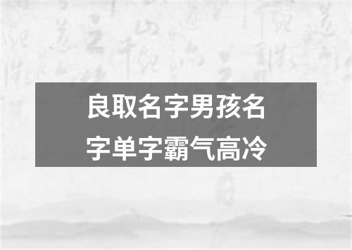 良取名字男孩名字单字霸气高冷