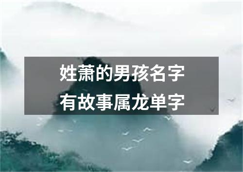 姓萧的男孩名字有故事属龙单字