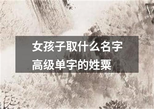 女孩子取什么名字高级单字的姓粟