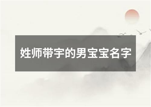 姓师带宇的男宝宝名字