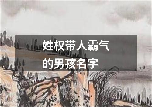 姓权带人霸气的男孩名字