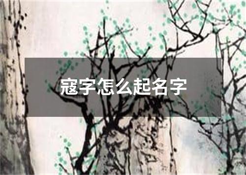 寇字怎么起名字