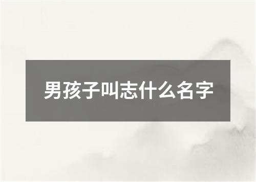 男孩子叫志什么名字