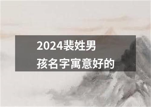 2024裴姓男孩名字寓意好的