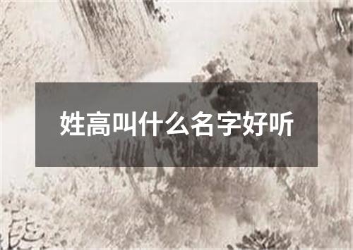 姓高叫什么名字好听