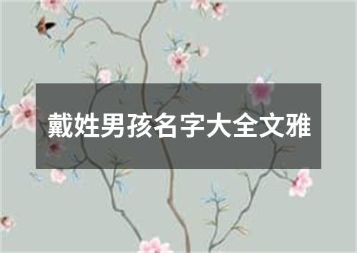 戴姓男孩名字大全文雅