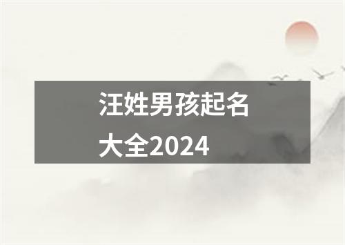 汪姓男孩起名大全2024