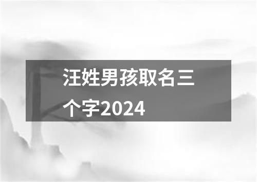 汪姓男孩取名三个字2024