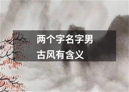 两个字名字男古风有含义